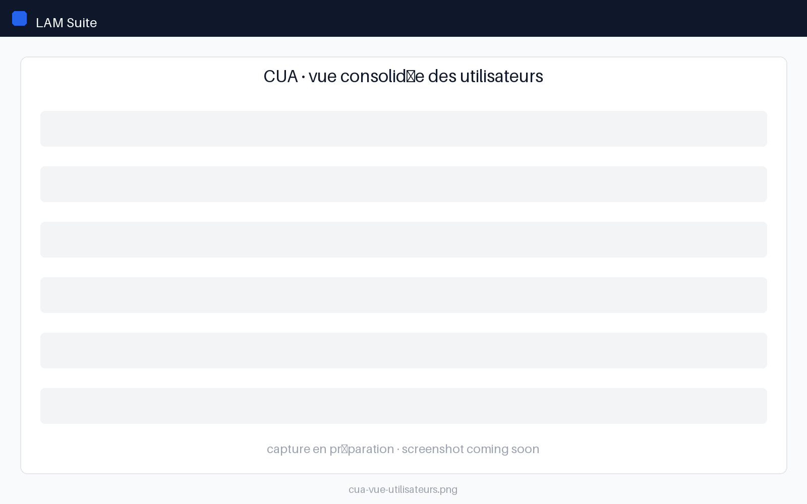 Consolidated multi-system user view in LAM Suite