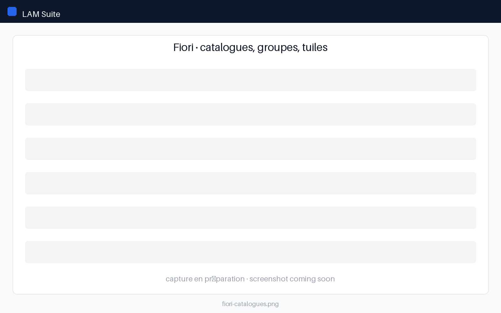 Administration of Fiori catalogs, groups and tiles in LAM Suite